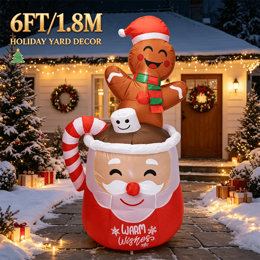 Xmas Outdoor Lighting Decorations - Decorazione Natalizia Gonfiabile da 6 Piedi