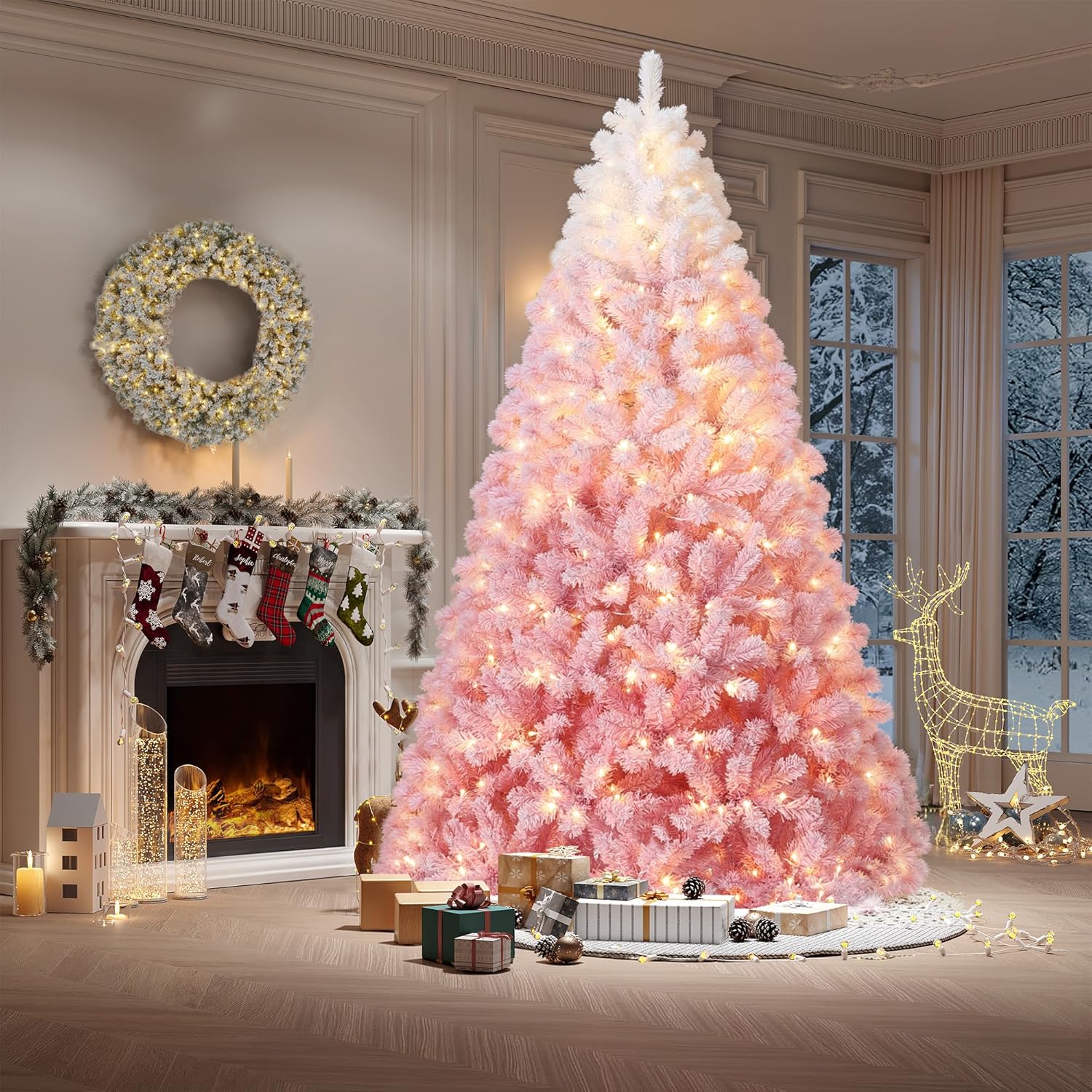 Xmas Outdoor Lighting Decorations - Albero di Natale Artificiale Pre-Illuminato da