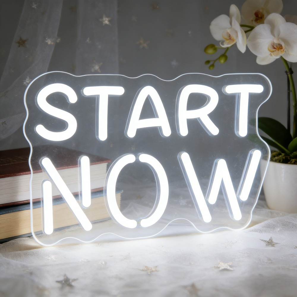 Outdoor Lighting Quotes - Insegna al Neon Motivazionale 'Inizia Ora',