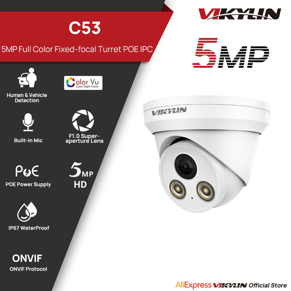 Outdoor Lighting Mains Powered - Telecamera IP VIKYLIN 5MP a colori