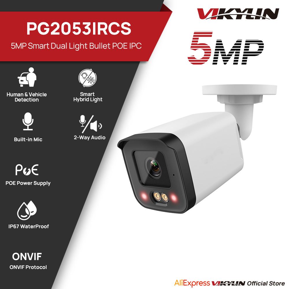 Outdoor Lighting Mains Powered - Telecamera di Sicurezza IP VIKYLIN 5MP,