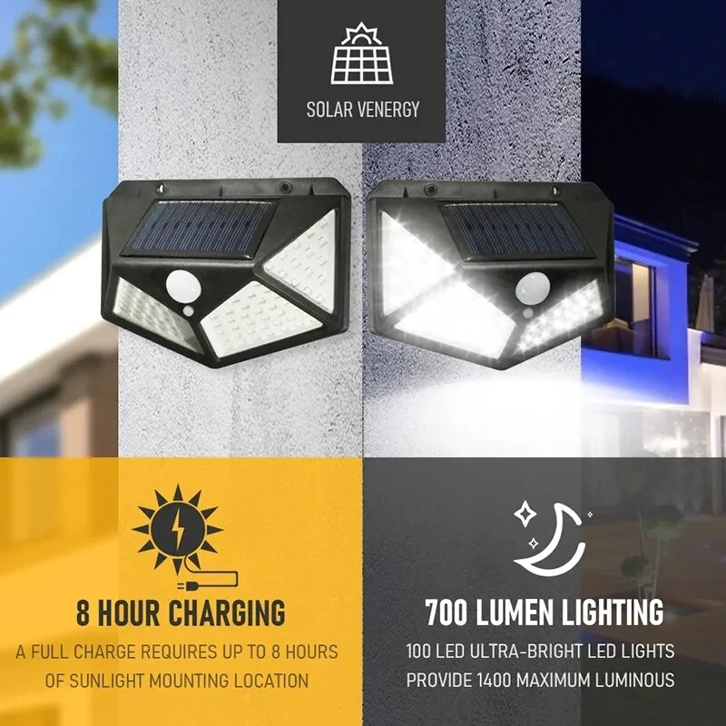 Halo Outdoor Lighting - Lampada solare multifunzionale da 100 LED