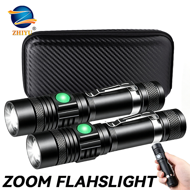 Outdoor Lighting Beacon - Torcia LED T6 Ricaricabile, Torcia Zoomabile