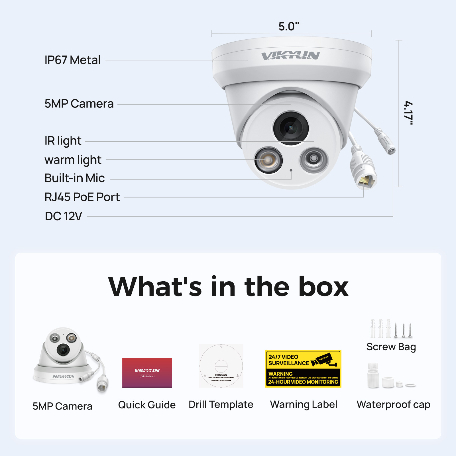 Telecamera IP VIKYLIN 5MP Smar - Outdoor Lighting Mains Powered recensione e prezzo