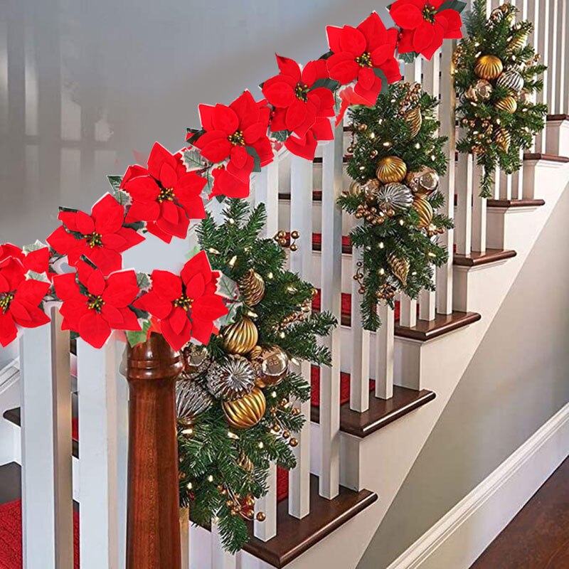 2/3m Natale Poinsettia Fiore G - Xmas Outdoor Lighting Decorations recensione e prezzo