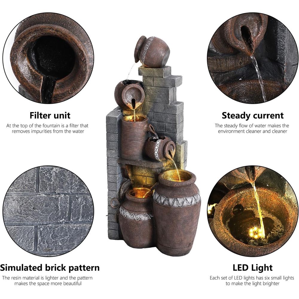 Fontana a Cascata a 6 Livelli  - Outdoor Lighting Deck recensione e prezzo