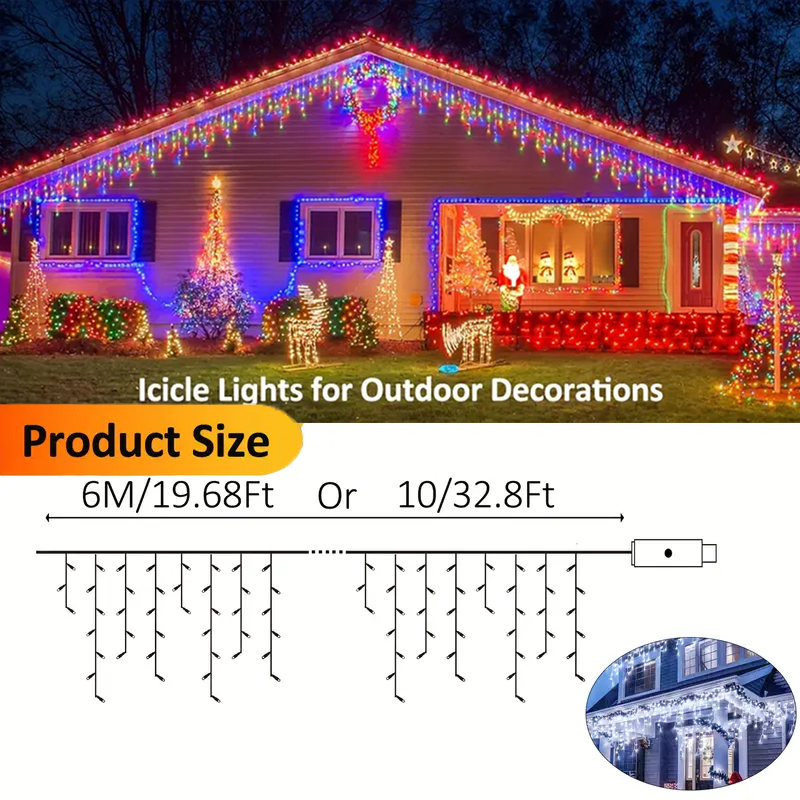 Luci Solari a Cascata per Este - Xmas Outdoor Lighting Decorations recensione e prezzo