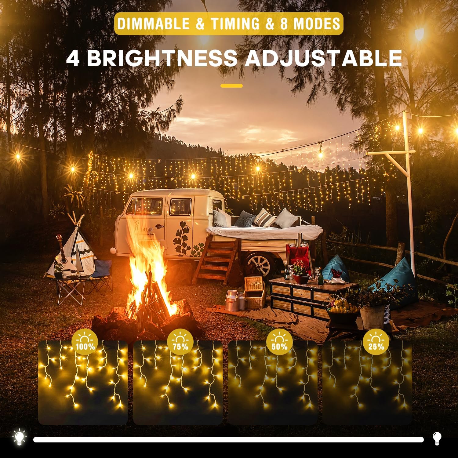 Luci Solari a Cascata per Este - Xmas Outdoor Lighting Decorations recensione e prezzo