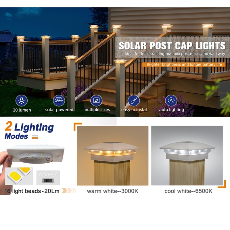 Set di 4 Luci Solari per Pali  - Outdoor Lighting Deck recensione e prezzo