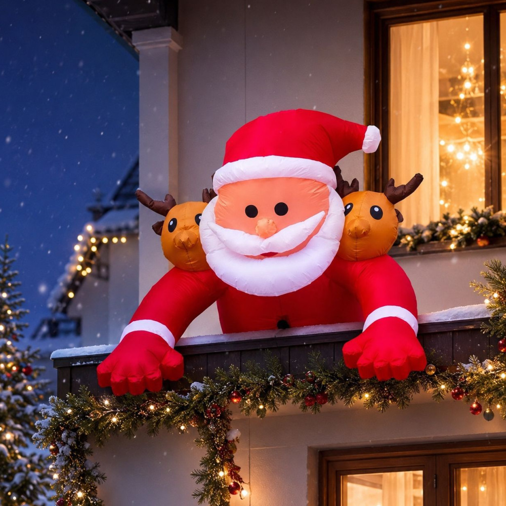 Babbon Natale Gonfiabile di 1, - Xmas Outdoor Lighting Decorations recensione e prezzo