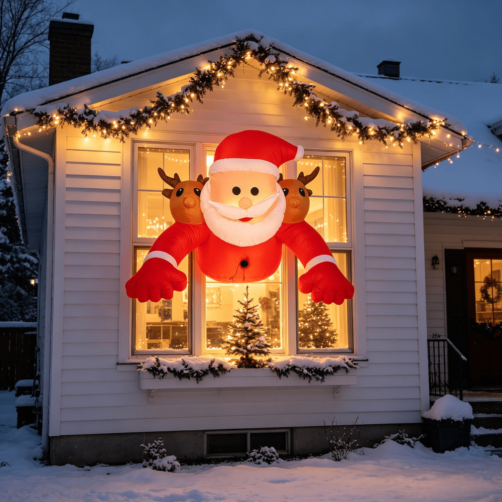 Babbon Natale Gonfiabile di 1, - Xmas Outdoor Lighting Decorations recensione e prezzo